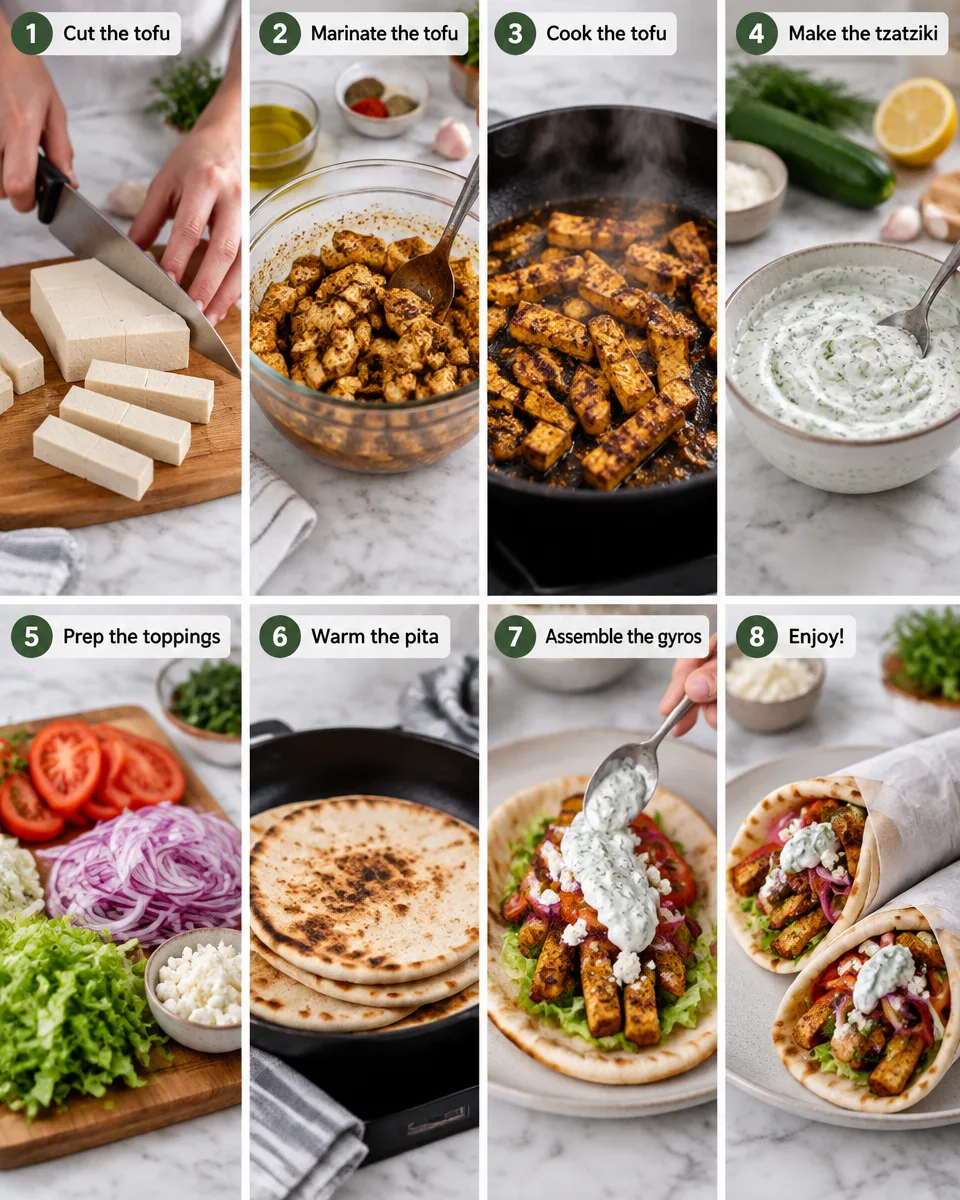 Tofu Gyros Vegan mit Erfrischendem Tzatziki | Super einfaches Rezept