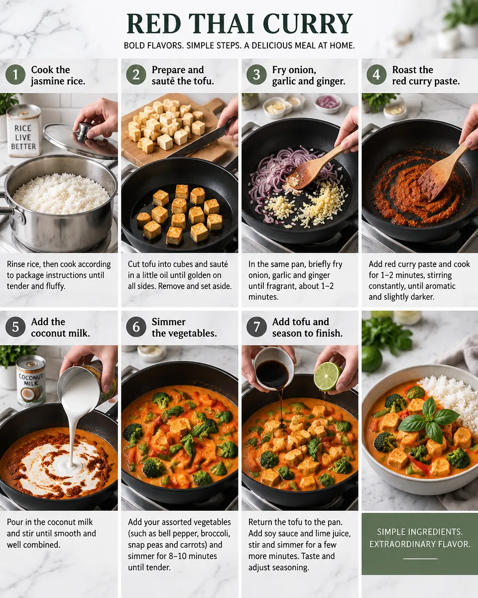 Rotes Thai-Curry mit Tofu: Cremig, proteinreich und in 25 Minuten fertig