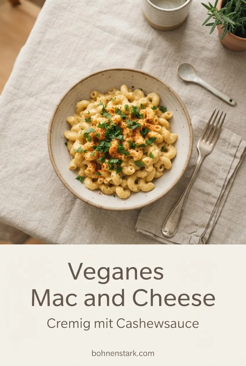 Veganes Mac and Cheese, cremig mit Cashewsauce, Rezept auf bohnenstark.com
